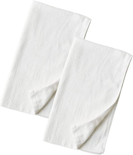 Woven Hemp Hand Towels | Bundle of 2 | 55% Hemp 45% Organic Cotton Towels White: Undyed + Bleached - SHOO-FOO, comfort of natural fibers