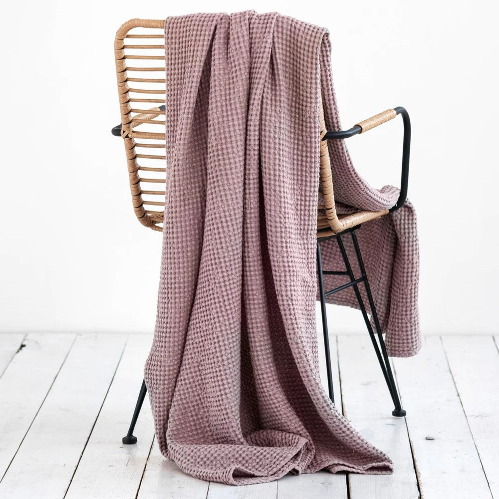 Flax Linen Waffle Throw | Various Colors | Everyday Comfort