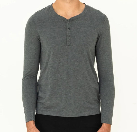 Bamboo Long Sleeve Tee for Men long sleeve tee Charcoal / Small - SHOO-FOO, comfort of natural fibers