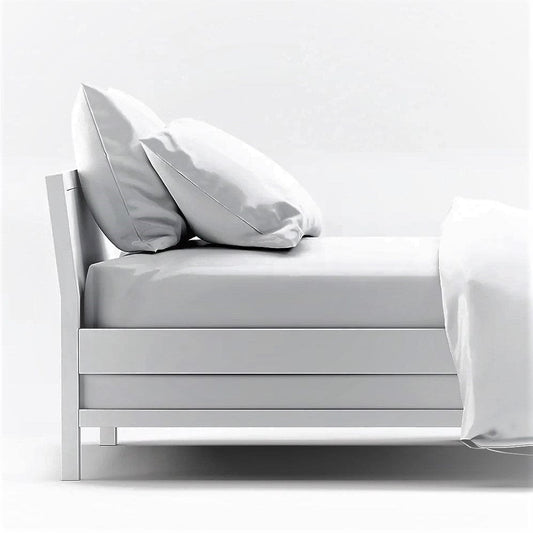 Bamboo Fitted Sheet 100% | Satin Weave | 400 TC | Various Colors Bamboo Sheets Set White / full/double - SHOO-FOO, comfort of natural fibers