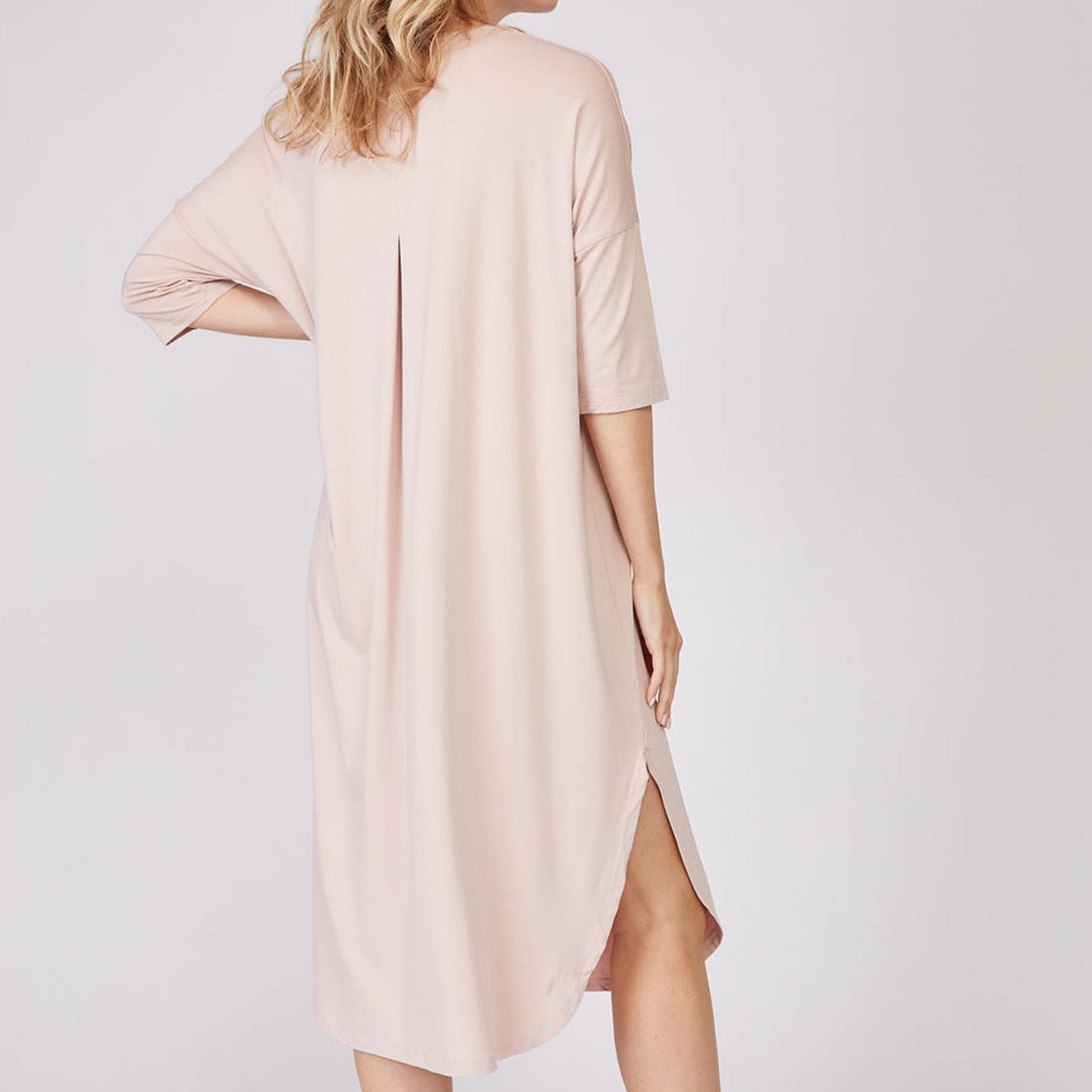 Full-Length Bamboo Lounge Shirt or Nightgown Loungewear Sterling Blue / Small - SHOO-FOO, comfort of natural fibers