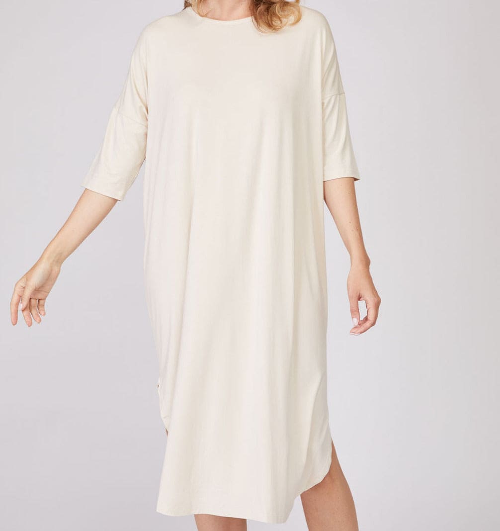 Full-Length Bamboo Lounge Shirt or Nightgown Loungewear Sterling Blue / Small - SHOO-FOO, comfort of natural fibers