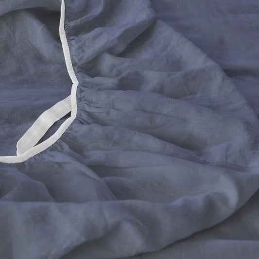 Organic Hemp Fitted Sheet | 100% Hemp hemp sheets Twin / Blue Night - SHOO-FOO, comfort of natural fibers