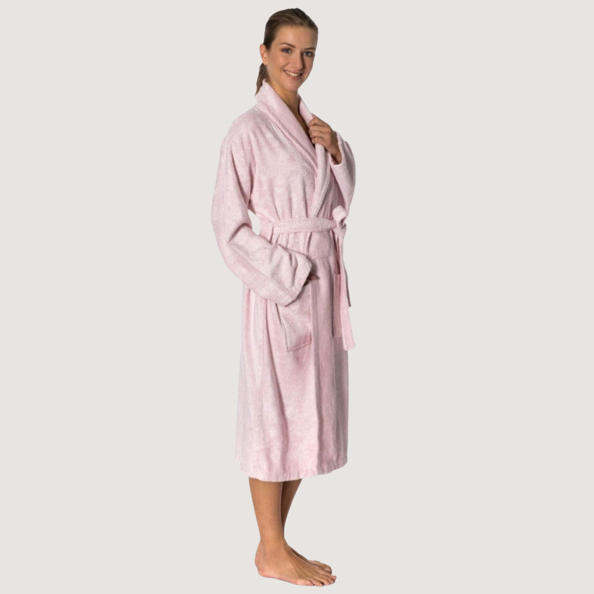 Luxurious Unisex Bamboo Bathrobe with Turkish Cotton for Her, Him, They Bamboo Bathrobes Pale Rose / Large/Extra Large - SHOO-FOO, comfort of natural fibers