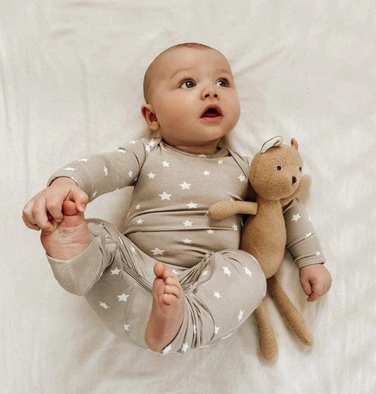 Bamboo Baby Footie - Convertible bamboo baby clothing 0-3 M / Star (twinkle) - SHOO-FOO, comfort of natural fibers