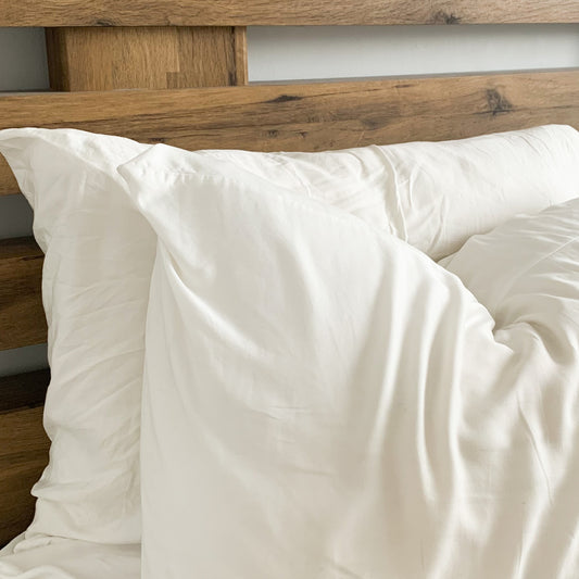 natural white bamboo pillowcases and bamboo sheets
