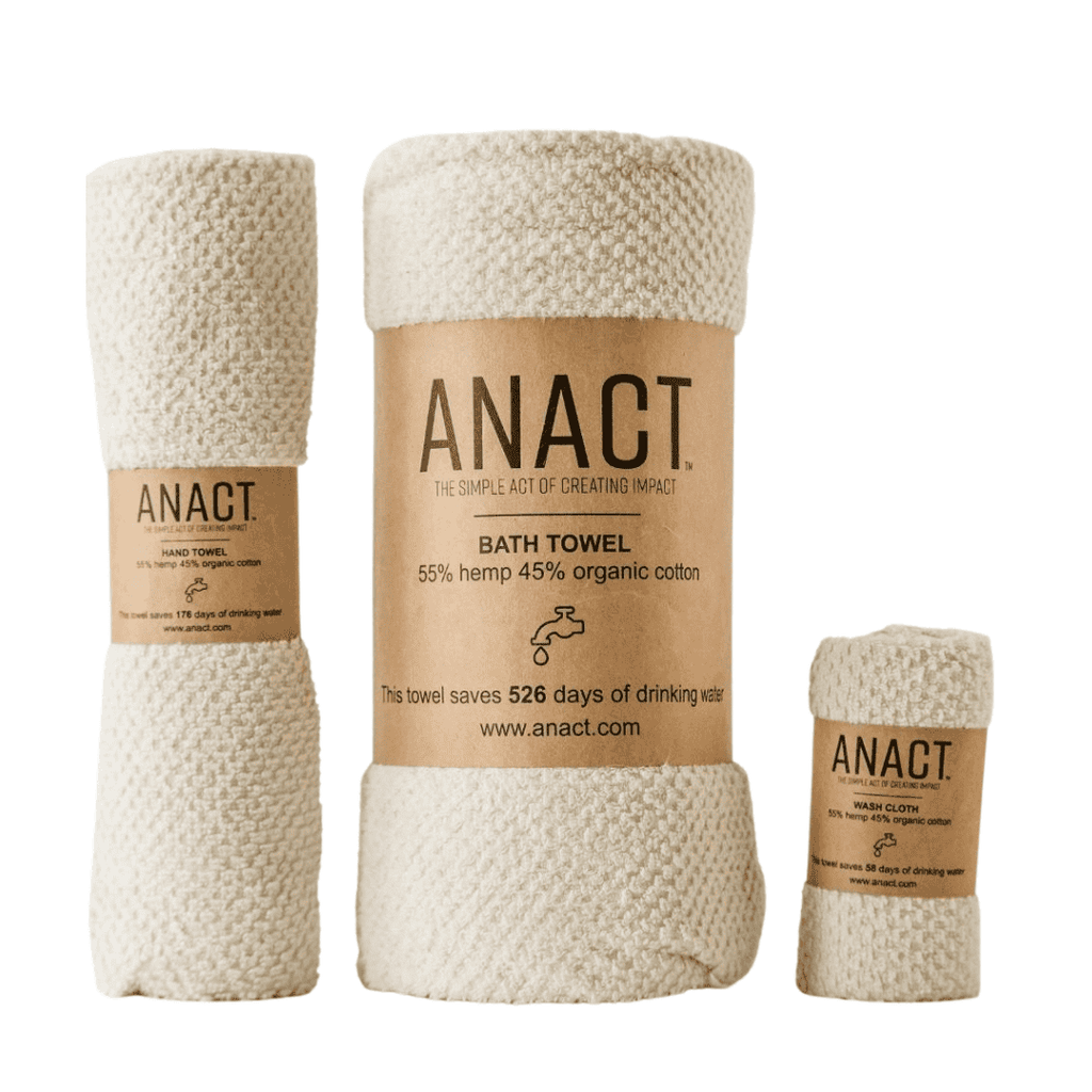 Hemp Bath Towels Set - 55% Hemp - 45% Organic Cotton Towels Natural: Undyed + unbleached - SHOO-FOO, comfort of natural fibers