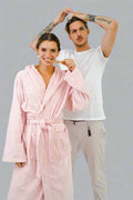 Luxury bamboo bathrobe for spa experience at home - Unisex Bamboo Bathrobes Pale Rose / Small - SHOO-FOO, comfort of natural fibers