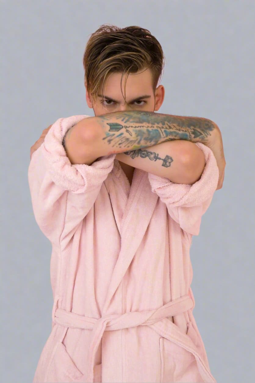 Luxurious Unisex Bamboo Bathrobe with Turkish Cotton for Her, Him, They Bamboo Bathrobes Pale Rose / Medium - SHOO-FOO, comfort of natural fibers