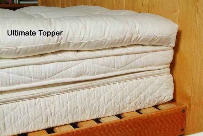 Organic Quilted Wool Mattress Topper Mattress Twin / Ultimate Topper - SHOO-FOO, comfort of natural fibers