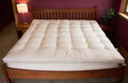 Organic Quilted Wool Mattress Topper Mattress Twin / Deep Sleep Topper - SHOO-FOO, comfort of natural fibers