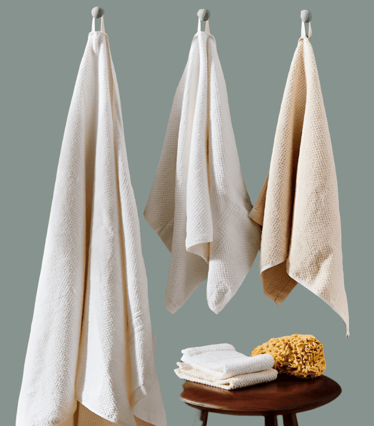 Hemp Bath Towels Set - 55% Hemp - 45% Organic Cotton Towels Natural: Undyed + unbleached - SHOO-FOO, comfort of natural fibers