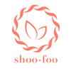 shoo-foo logo with a circle made from a thread of fibres
