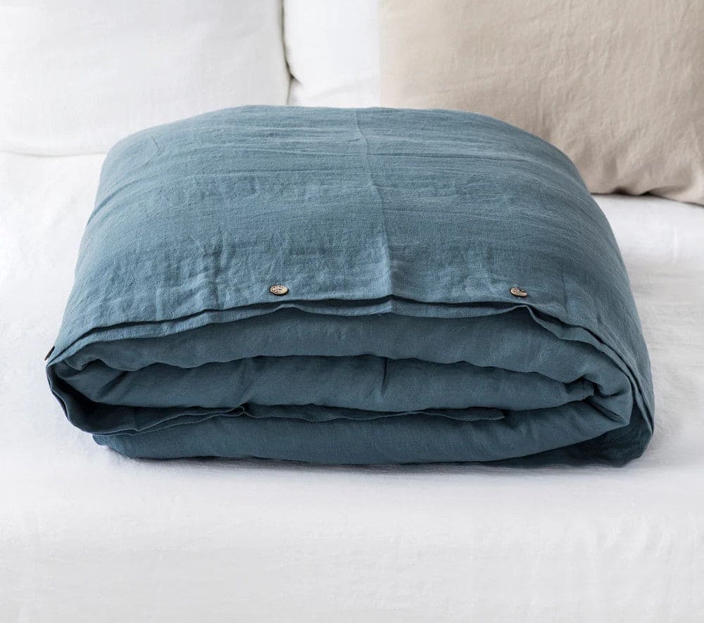 Pure European Linen Duvet Cover | Various Colors Linen Duvet Covers Gray Blue / Twin - SHOO-FOO, comfort of natural fibers