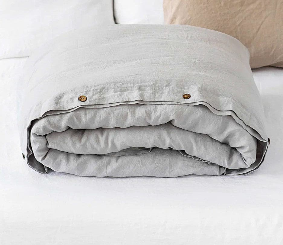 Pure European Linen Duvet Cover | Various Colors Linen Duvet Covers Owl Grey / Twin - SHOO-FOO, comfort of natural fibers