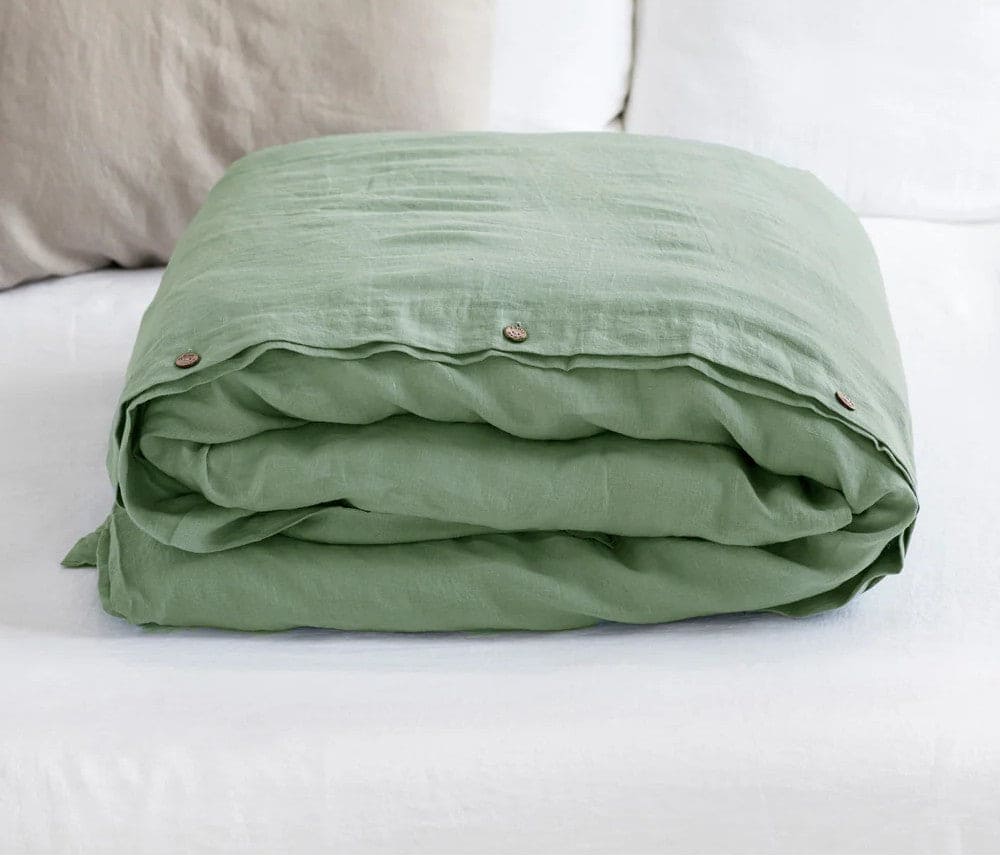 Pure European Linen Duvet Cover | Various Colors Linen Duvet Covers Matcha Green / Twin - SHOO-FOO, comfort of natural fibers
