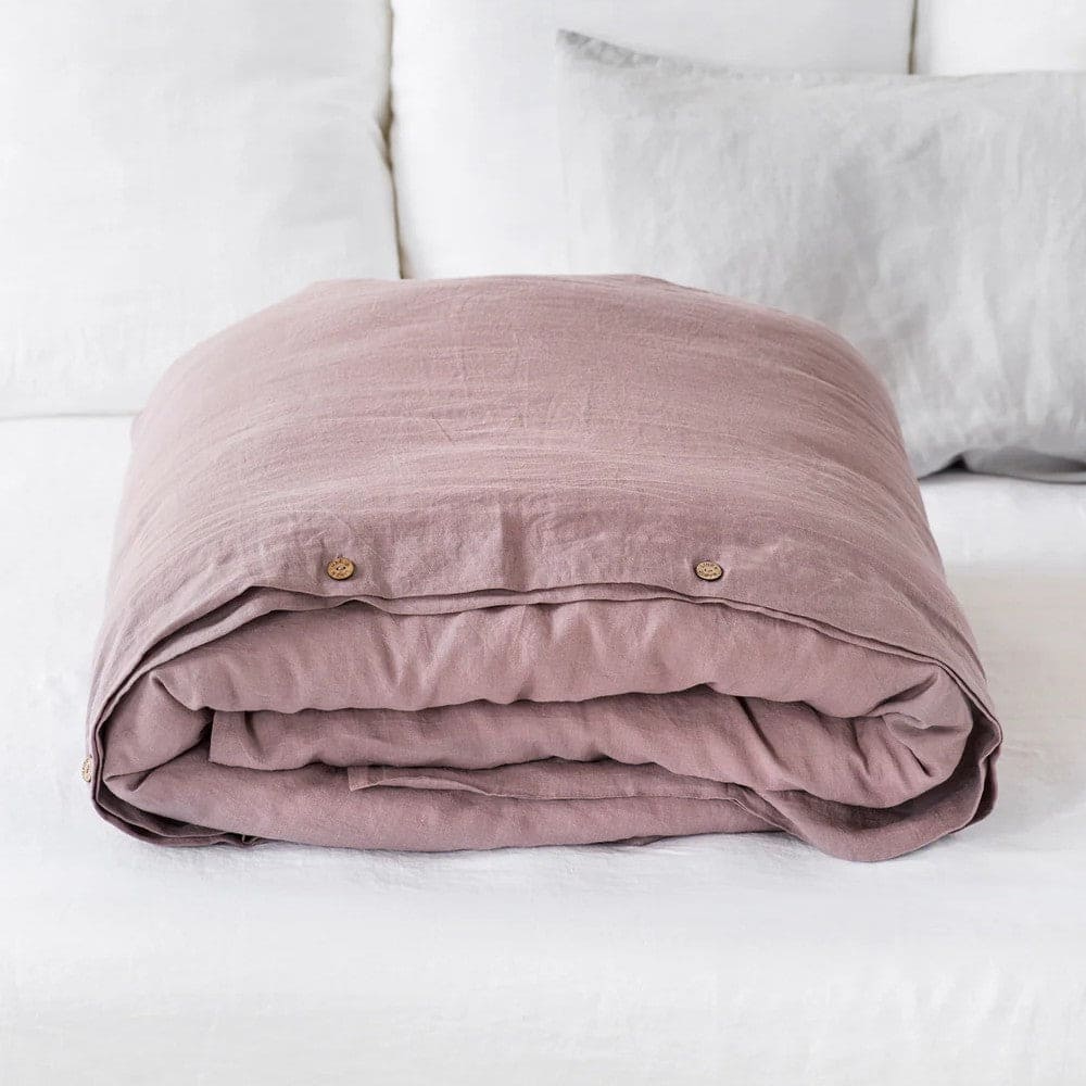 Pure European Linen Duvet Cover | Various Colors Linen Duvet Covers Woodrose / Twin - SHOO-FOO, comfort of natural fibers