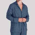 Men's Pure Flax Linen Pajama Set