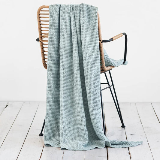 Flax Linen Waffle Throw | Various Colors | Everyday Comfort