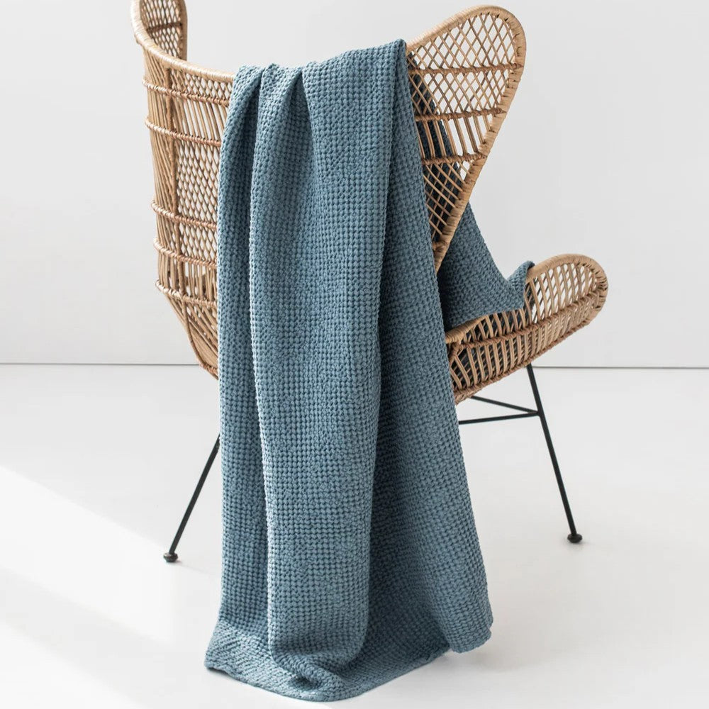 Flax Linen Waffle Throw | Various Colors | Everyday Comfort