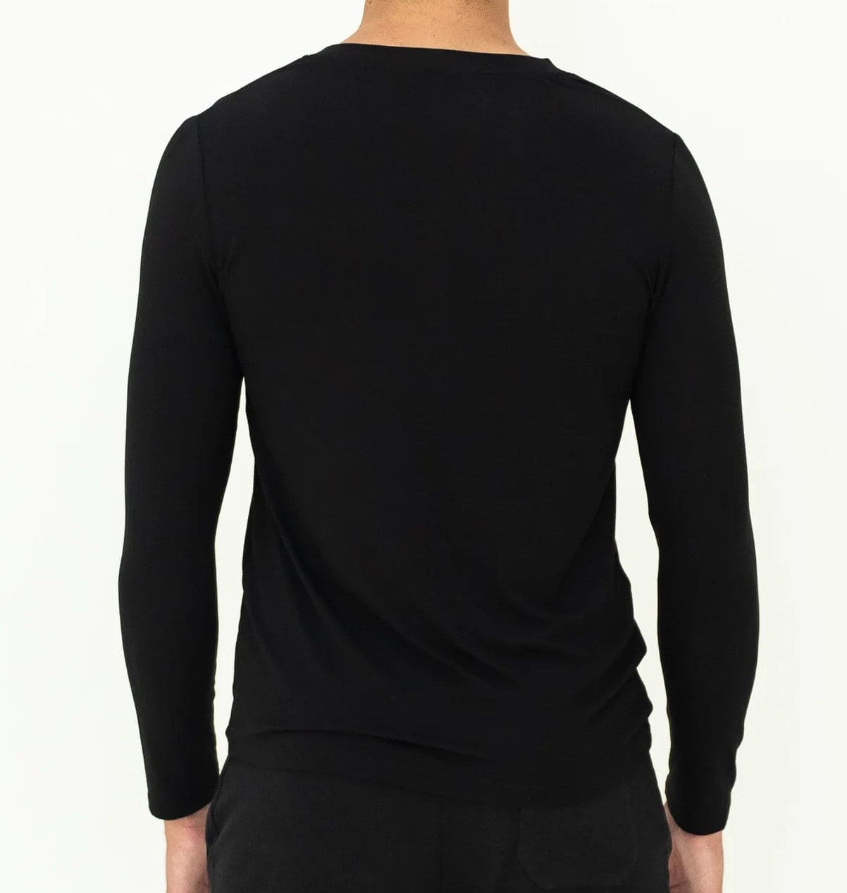 Bamboo Long Sleeve Tee for Men long sleeve tee Black / Small - SHOO-FOO, comfort of natural fibers