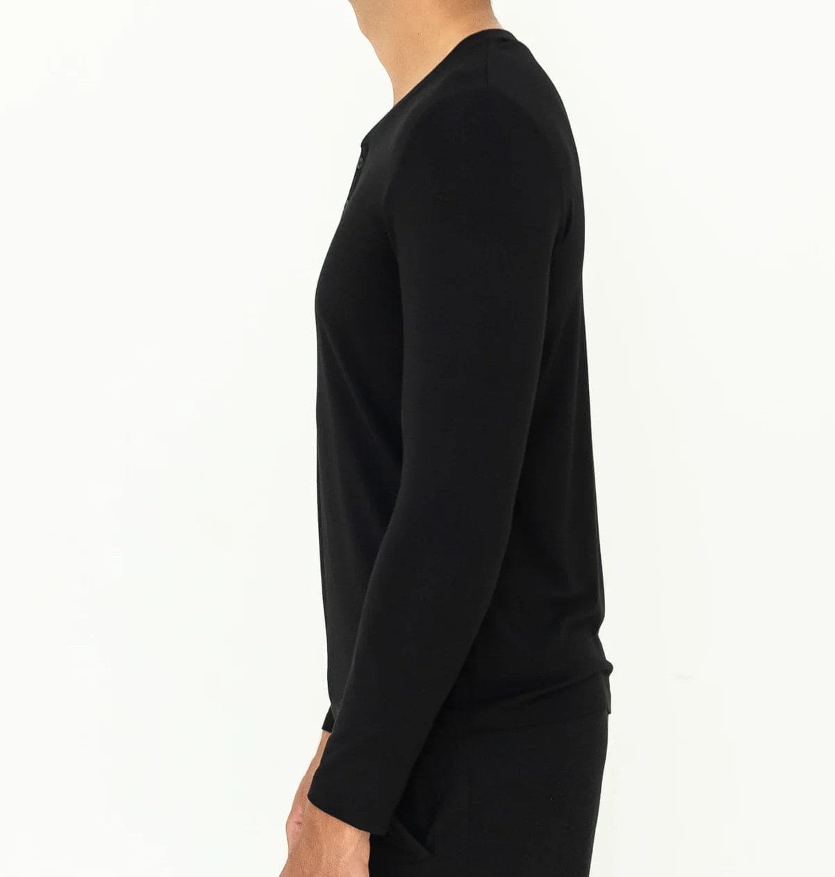 Bamboo Long Sleeve Tee for Men long sleeve tee Black / Small - SHOO-FOO, comfort of natural fibers