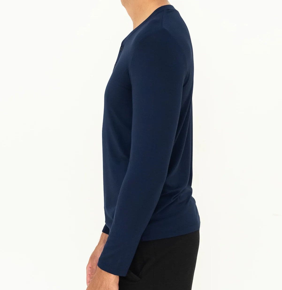 Bamboo Long Sleeve Tee for Men long sleeve tee Blue Night / Small - SHOO-FOO, comfort of natural fibers