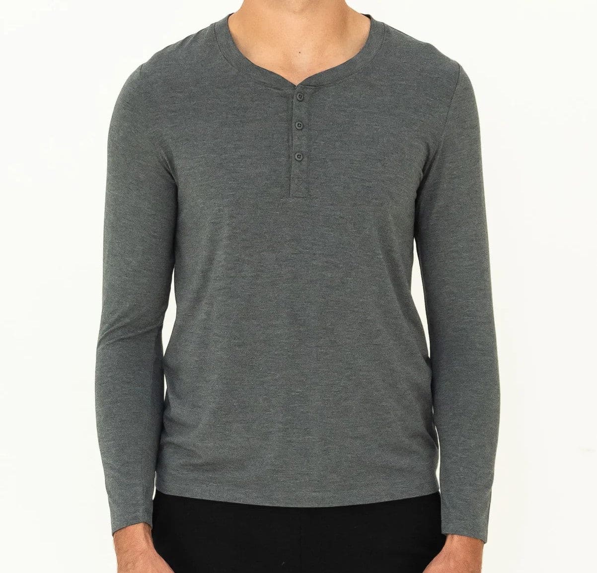 Bamboo Long Sleeve Tee for Men long sleeve tee Charcoal / Small - SHOO-FOO, comfort of natural fibers
