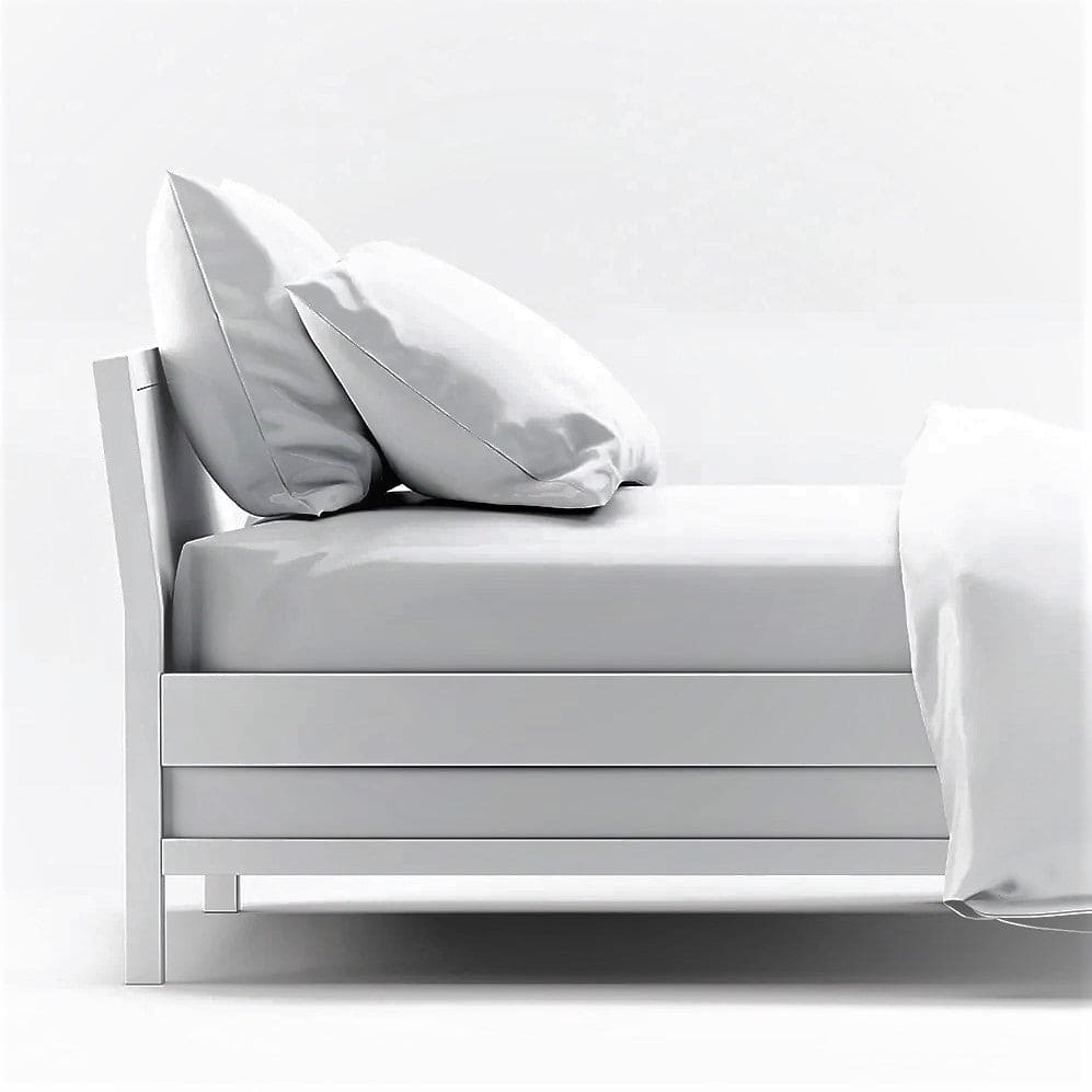 Bamboo Fitted Sheet 100% | Satin Weave | 400 TC | Various Colors Bamboo Sheets Set White / full/double - SHOO-FOO, comfort of natural fibers