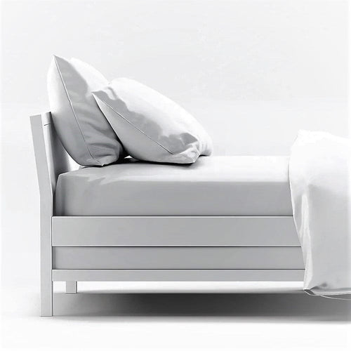 Bamboo Fitted Sheet 100% | Satin Weave | 400 TC | Various Colors Bamboo Sheets Set White / full/double - SHOO-FOO, comfort of natural fibers