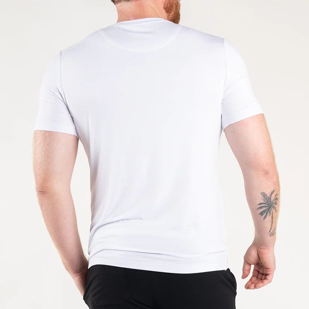 Bamboo Short Sleeve Tee for Men long sleeve tee White / Small - SHOO-FOO, comfort of natural fibers