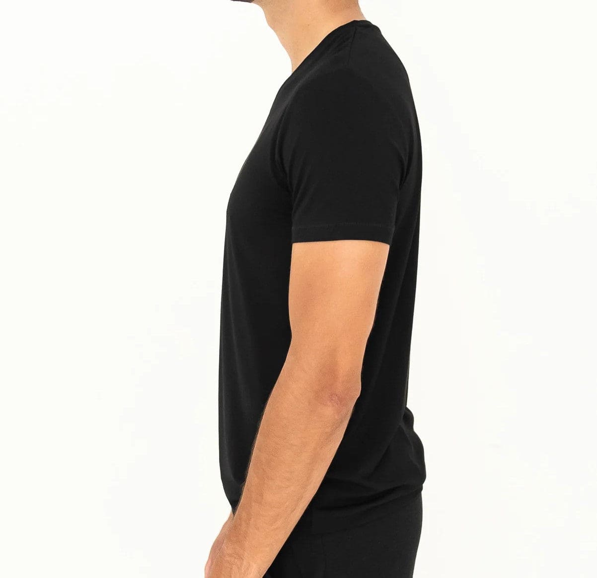 Bamboo Short Sleeve Tee for Men long sleeve tee Black / Small - SHOO-FOO, comfort of natural fibers