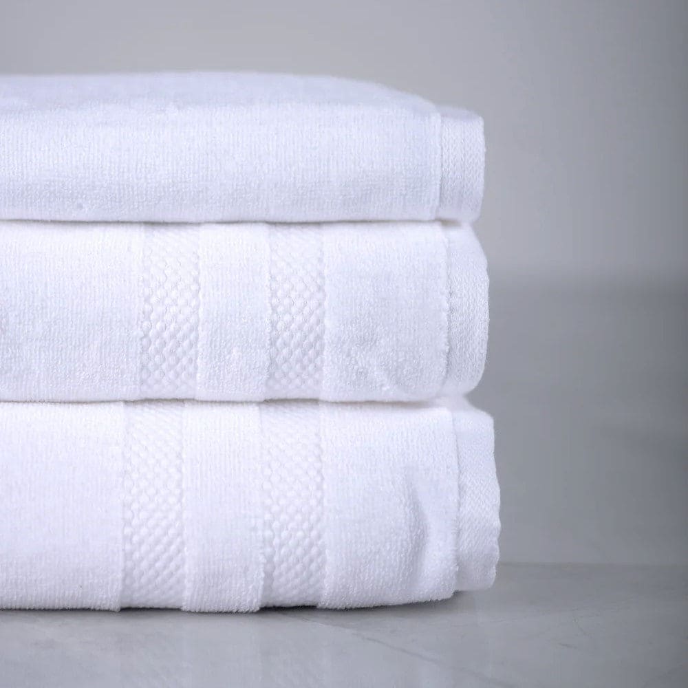 Bamboo/Cotton 3-Piece Bath Towels Set bamboo towels White - SHOO-FOO, comfort of natural fibers