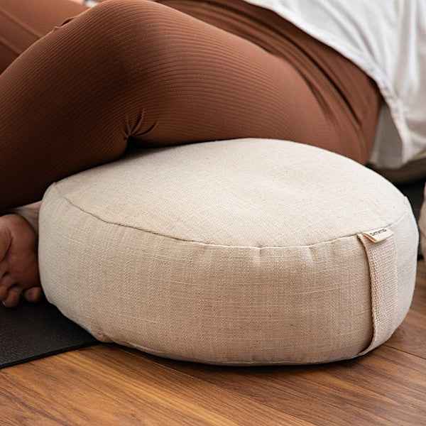 Buckwheat Zafu Cushion - in Natural Cotton & Linen casing Yoga accessories Default Title - SHOO-FOO, comfort of natural fibers