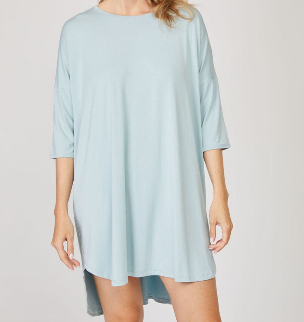 Elegant Bamboo 3/4 Sleeve Nightshirt Loungewear Sterling Blue / Small - SHOO-FOO, comfort of natural fibers