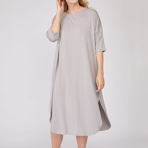 Bamboo Lounge Shirt or Nightgown Loungewear Ash Grey / Small - SHOO-FOO, comfort of natural fibers