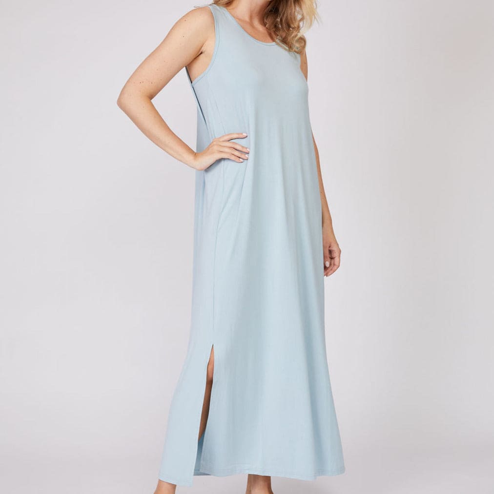 Bamboo Sleeveless Nightdress Loungewear Sterling Blue / Small - SHOO-FOO, comfort of natural fibers