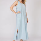 Bamboo Sleeveless Nightdress Loungewear Sterling Blue / Small - SHOO-FOO, comfort of natural fibers