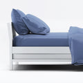 bamboo fitted sheet individual in blue myosotis color