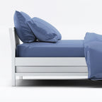 bamboo fitted sheet individual in blue myosotis color