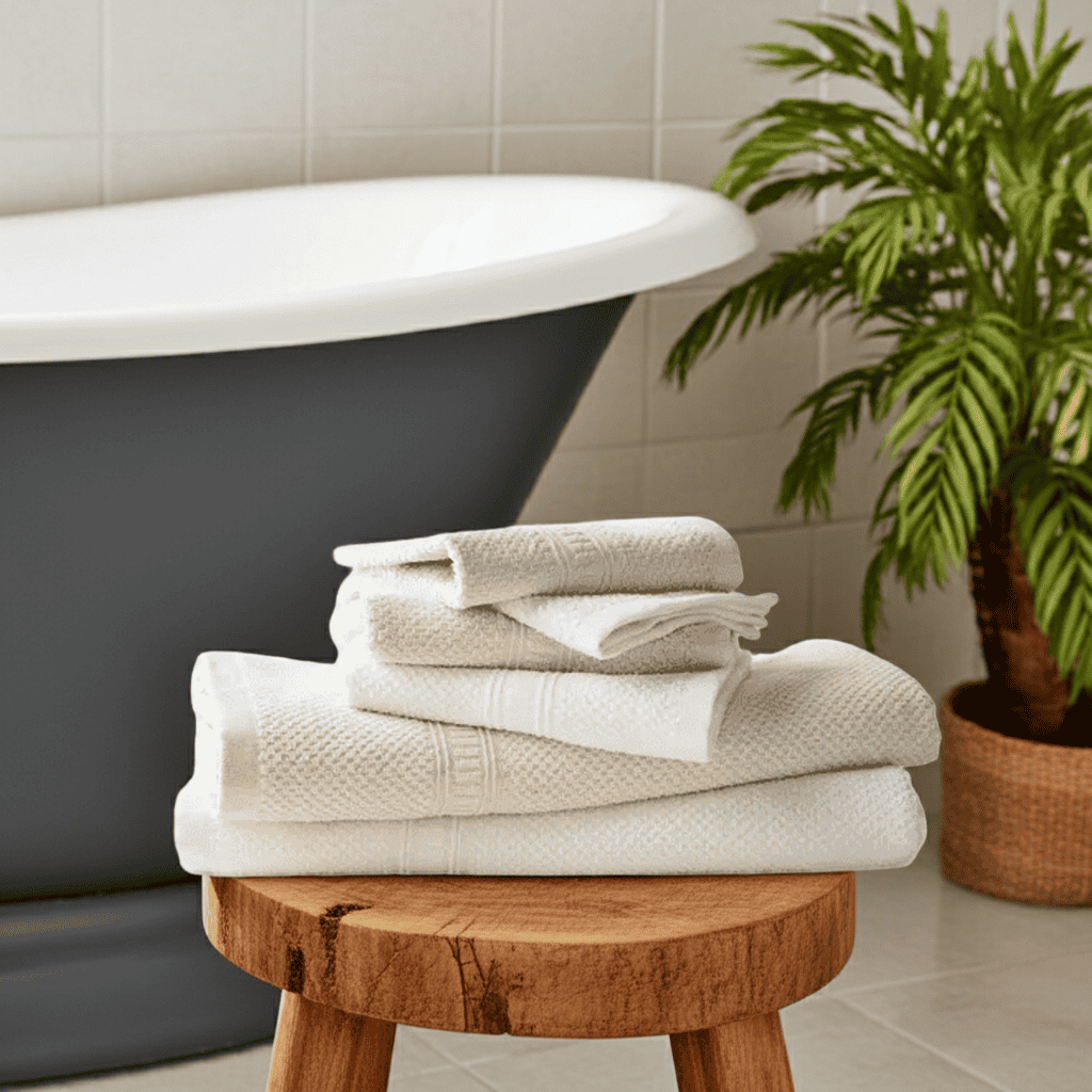 Hemp Bath Towels Set - 55% Hemp - 45% Organic Cotton Towels Natural: Undyed + unbleached - SHOO-FOO, comfort of natural fibers