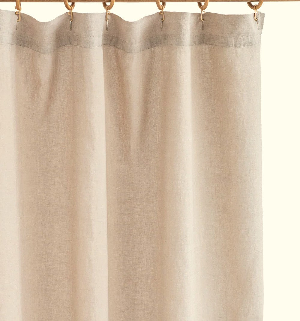 Washable Flax Linen Shower Curtain | Waterproof