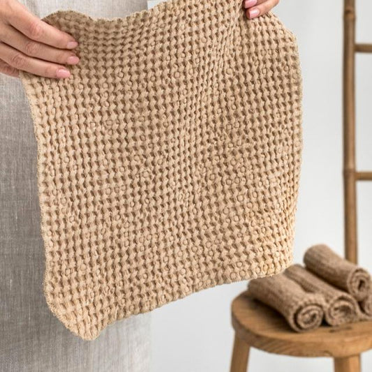 Sustainable Flax Linen Washcloths for Everyday Self-Care | Set of 5