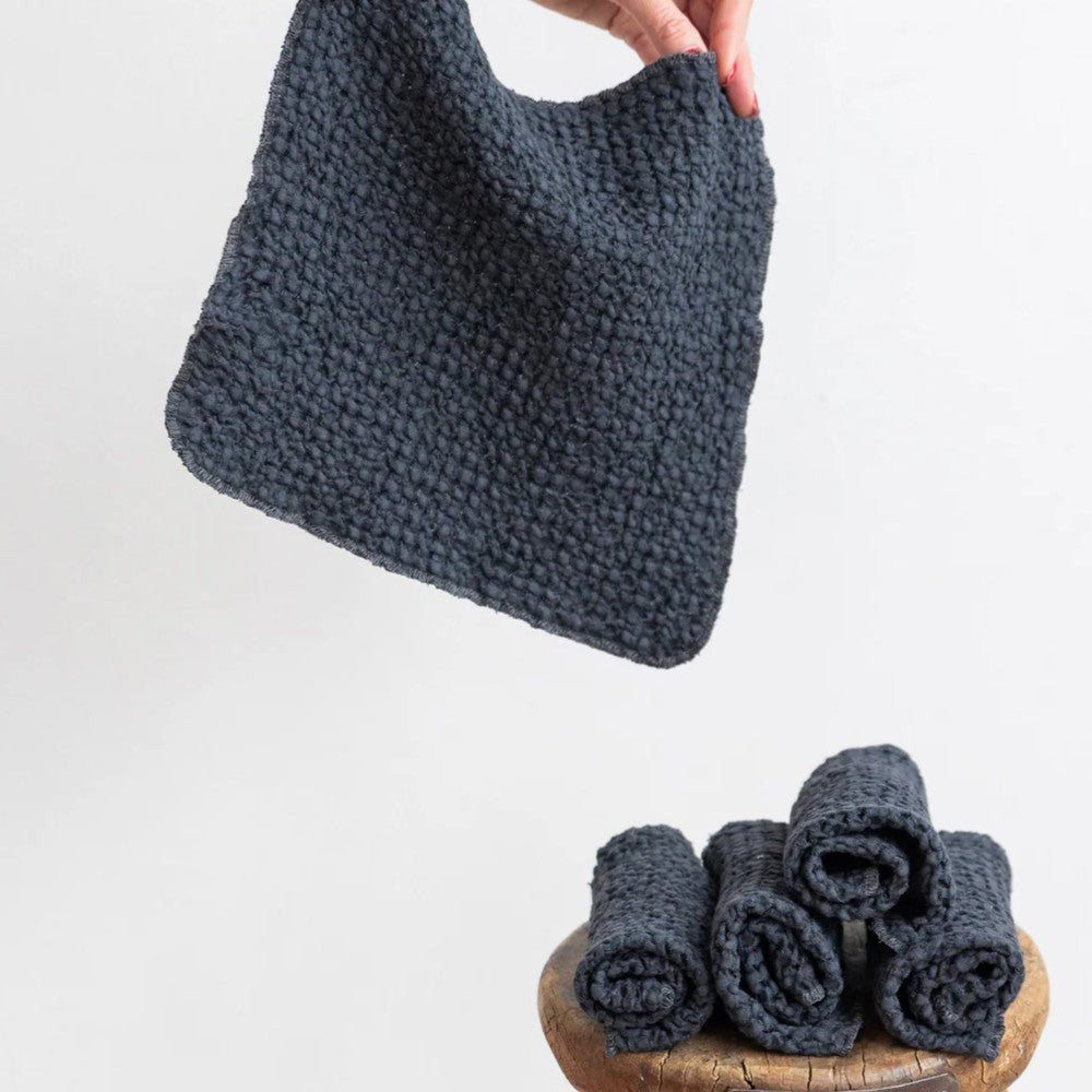 Sustainable Flax Linen Washcloths for Everyday Self-Care | Set of 5