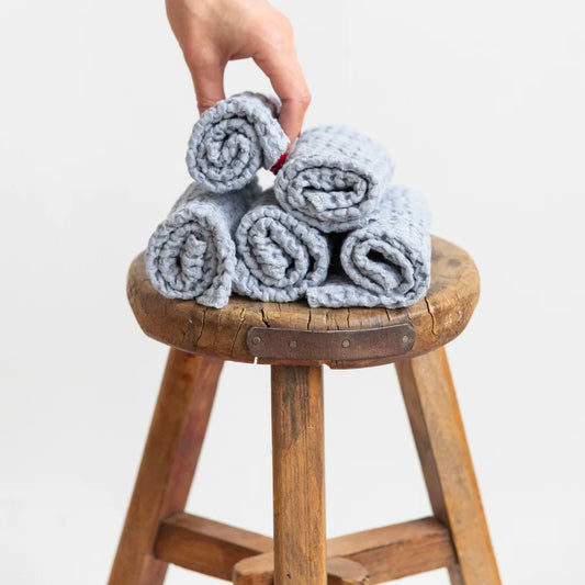 Sustainable Flax Linen Washcloths for Everyday Self-Care | Set of 5