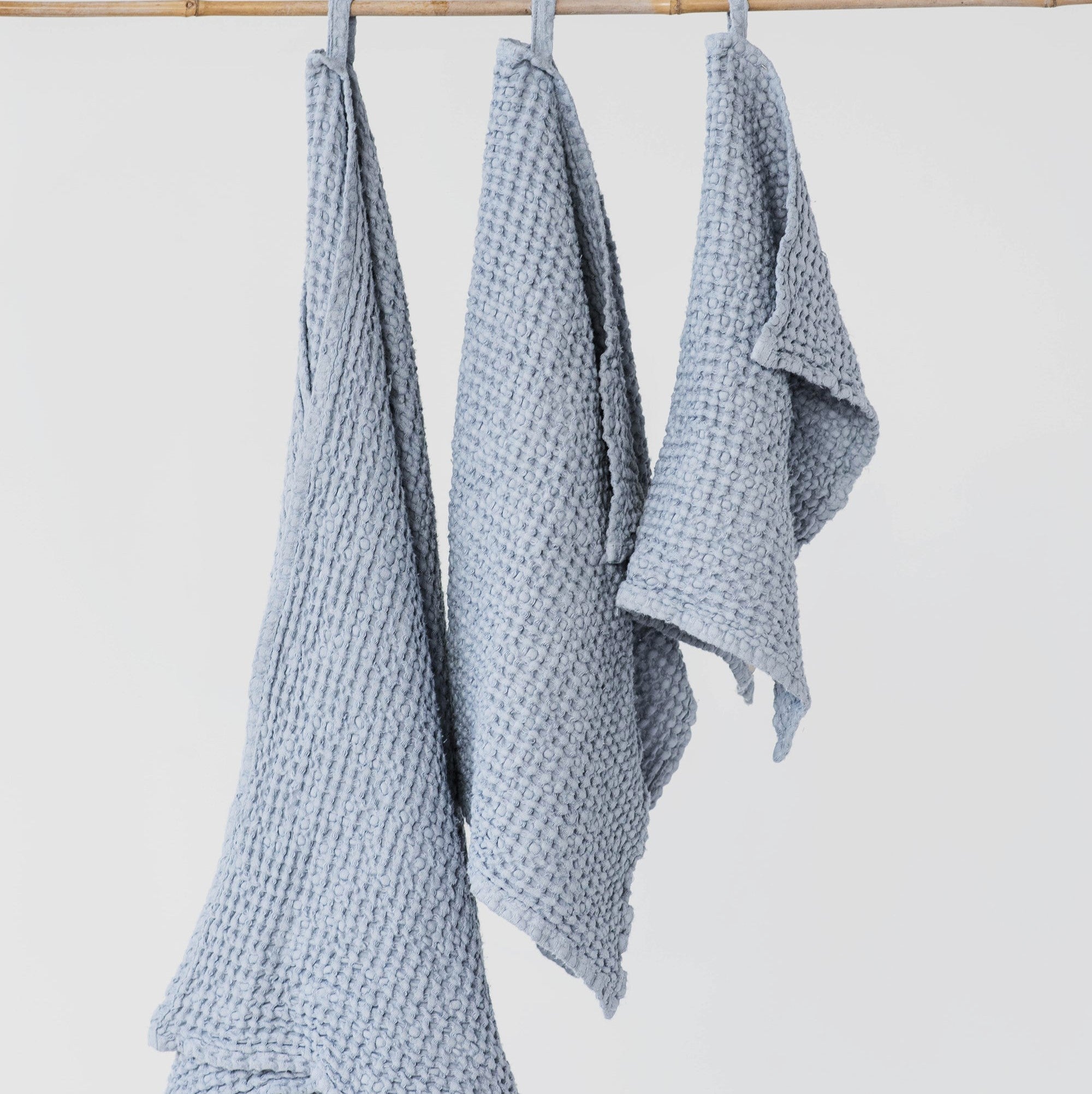 Flax Linen Waffle Towel Set (3 pcs) | Various colors