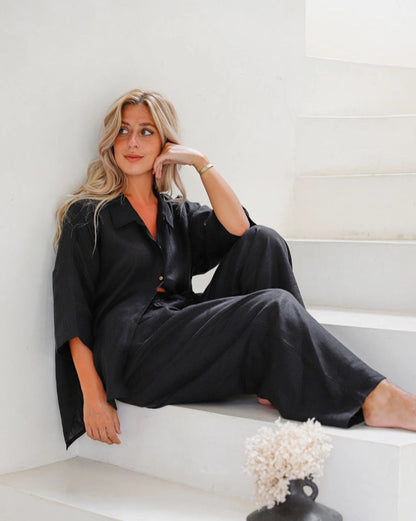 Pure Flax Linen Women Pajama Set