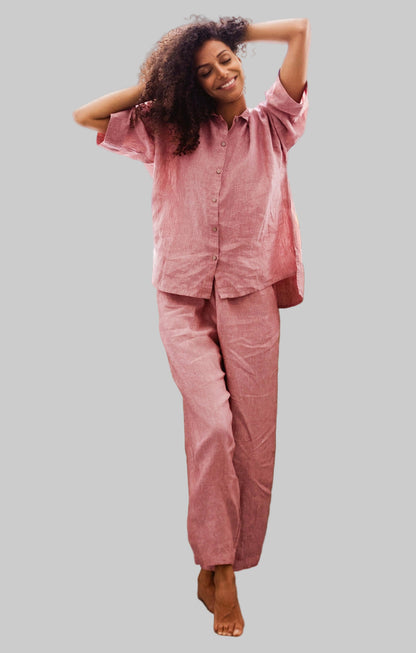 Pure Flax Linen Women Pajama Set