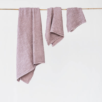Flax Linen Wafle Bath Towel Set (3-pcs)  | Woodrose