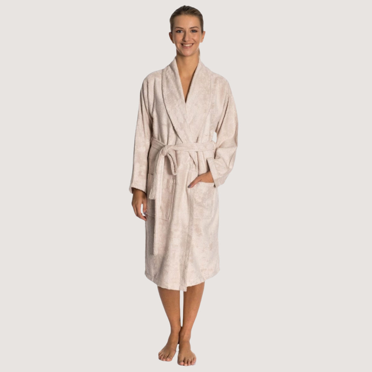 Luxurious Unisex Bamboo Bathrobe with Turkish Cotton for Her, Him, They Bamboo Bathrobes Oat / Small - SHOO-FOO, comfort of natural fibers